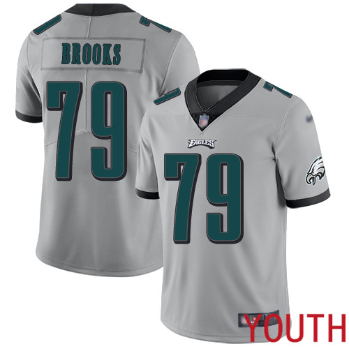 Youth Philadelphia Eagles #79 Brandon Brooks Limited Silver Inverted Legend NFL Jersey Football->youth nfl jersey->Youth Jersey